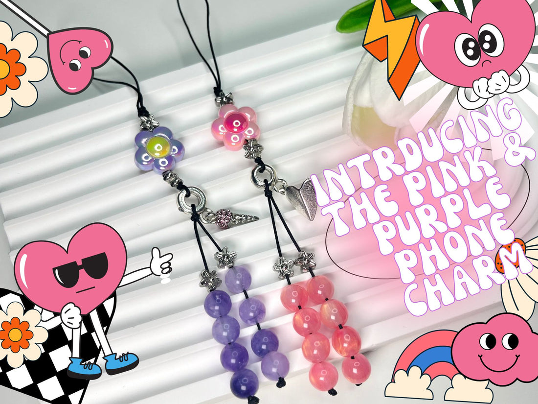 Adorn Your Life with Playful Elegance Pink Flower and Purple Flower Phone Charms by Case not Cake