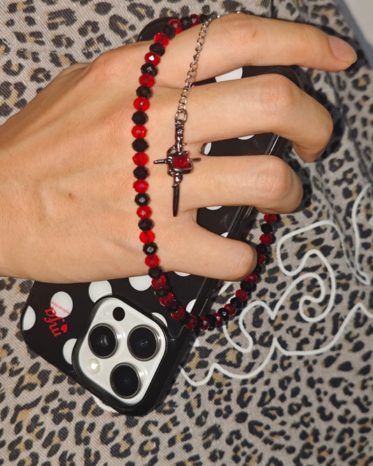 Dark Romance Gothic Cross Handmade Phone Chain