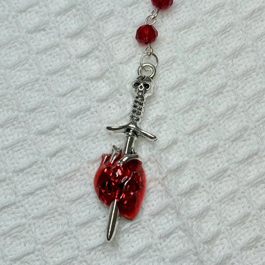 Gothic Vampire Red Crystal Phone Charm