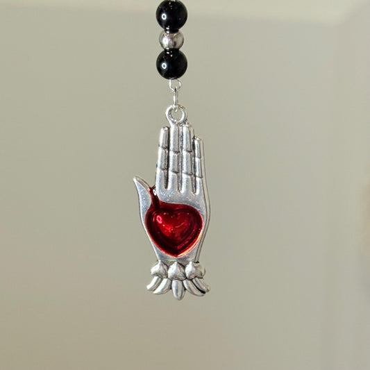 Gothic Vampire Red Heart Phone Charm