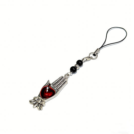 Handmade Gothic Vampire Red Heart Healing Hand Phone Charm by Case not Cake