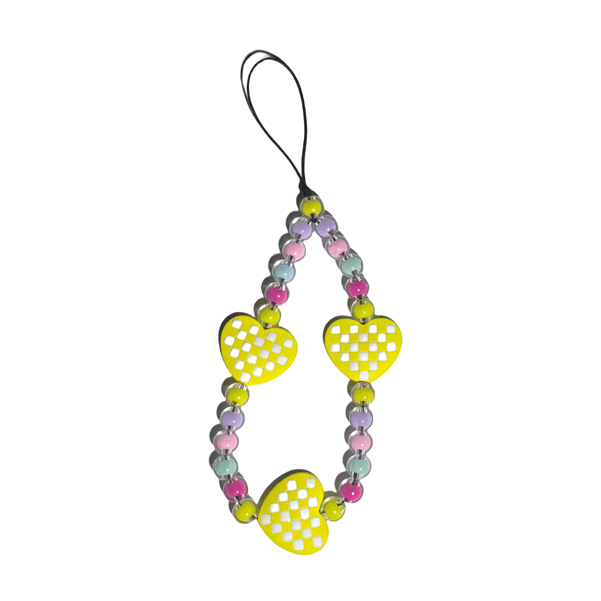 Yellow Heart Colorful Beads iPhone Case Charm