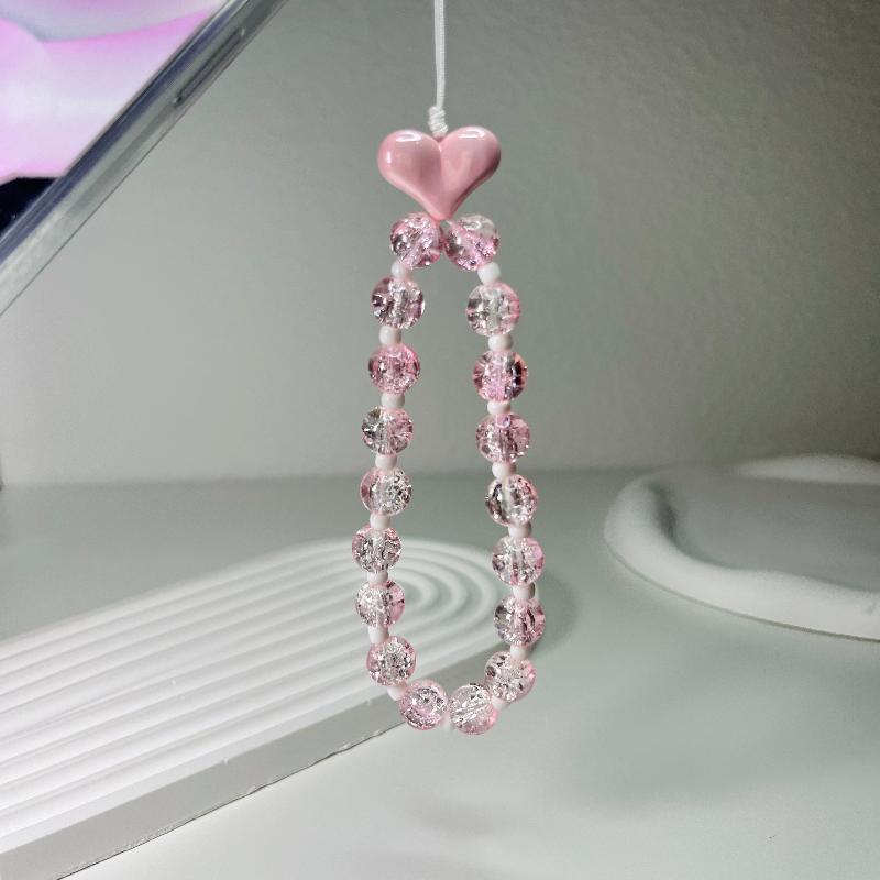 Pink Crystal Phone Charm