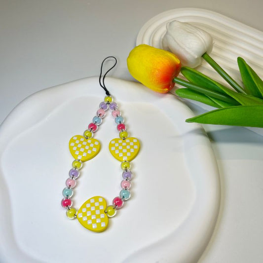 Yellow Heart Colorful Beads iPhone Case Charm 1