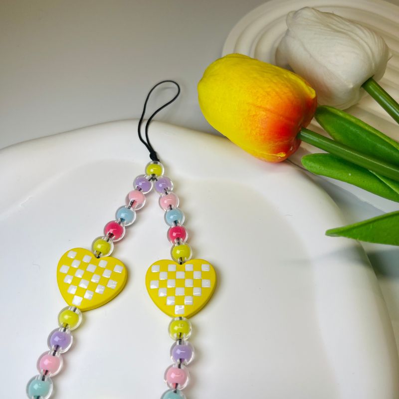 Yellow Heart Colorful Beads iPhone Case Charm 2