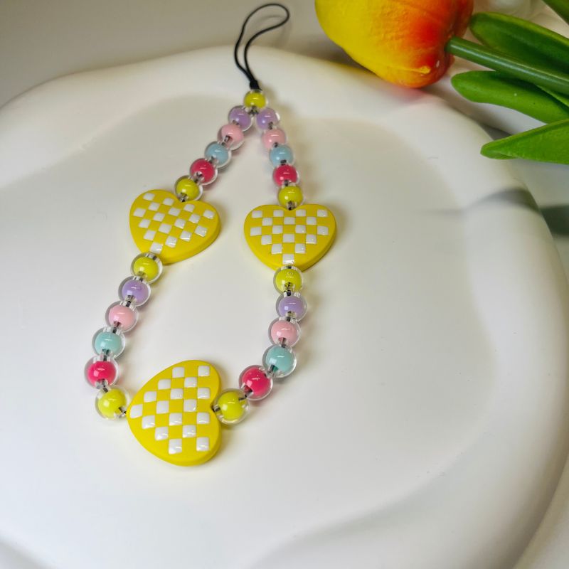 Yellow Heart Colorful Beads iPhone Case Charm 3