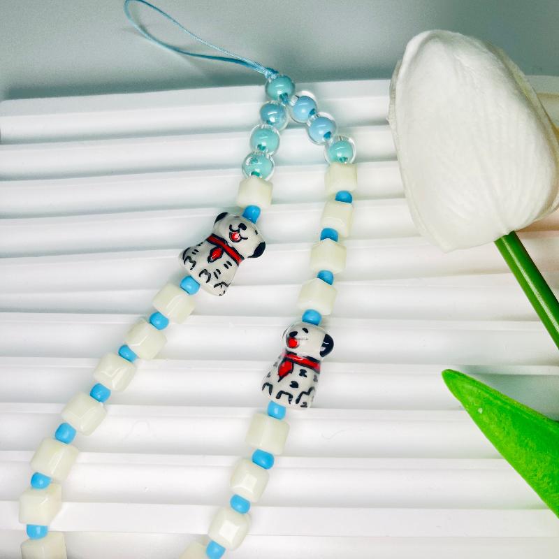 cute happy dogs phone charm