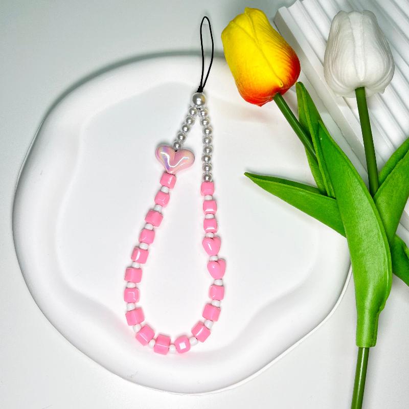 Cute pink heart Girly Phone Charm