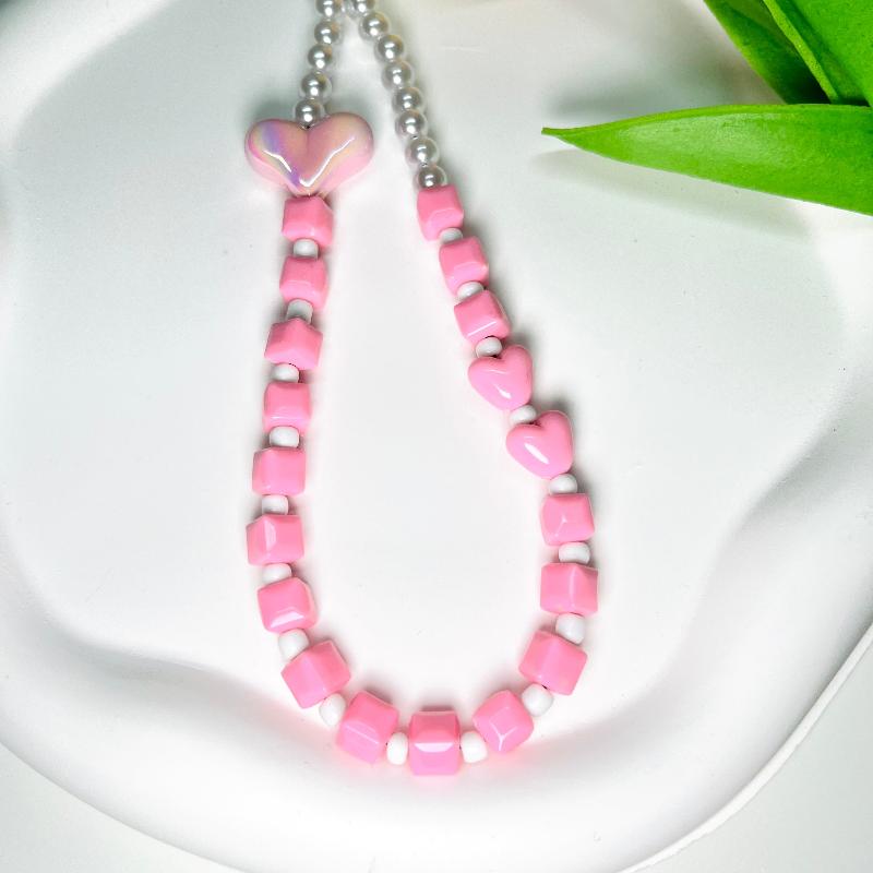 Cute pink heart Girly Phone Charm