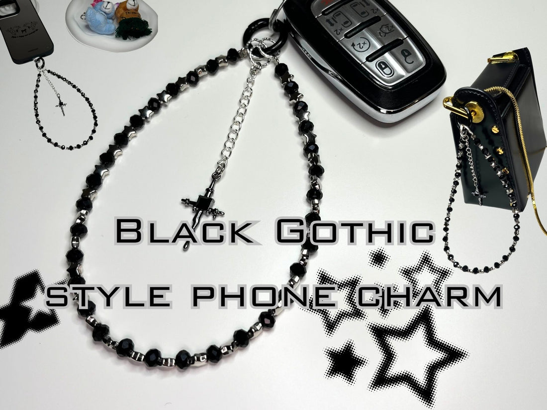 Get Y2K Gothic Vibes with the Black Cross Phone Charm by Case not Cake