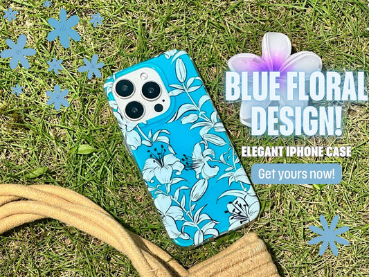 Lily Whisper Blue Floral Thin iPhone Case: An Elegant Choice to Your Everyday Style