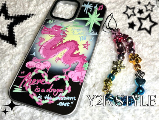 Unleash Your Style with the Dragon from the East Pink Mirror iPhone Case and Matching Charm
