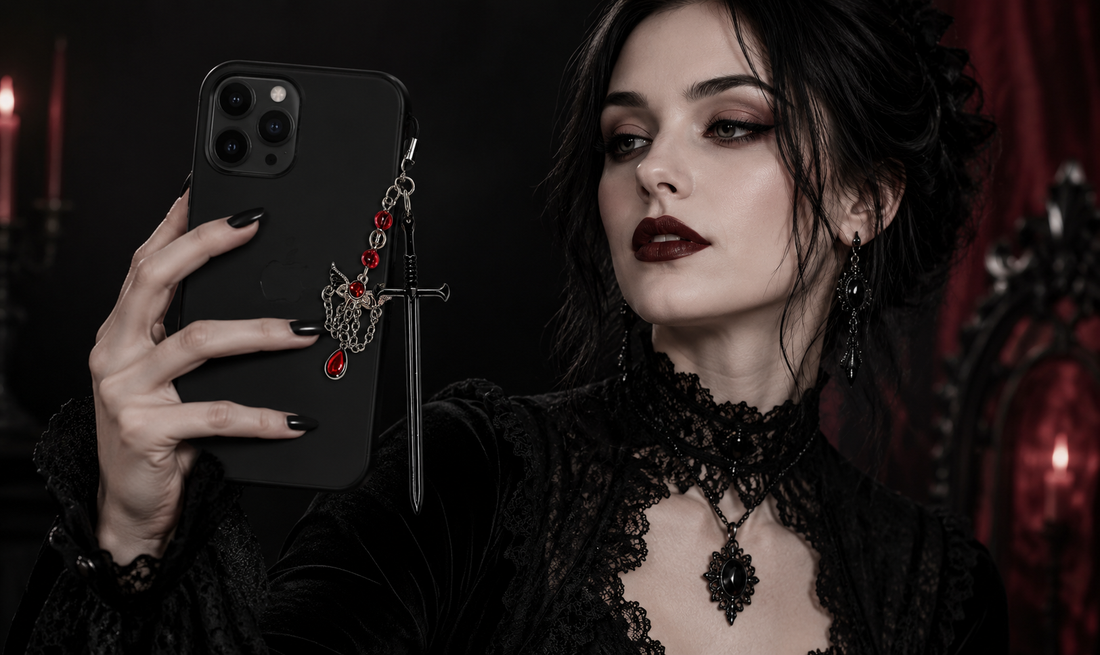 case not cake dark romance horror gothic phone charm