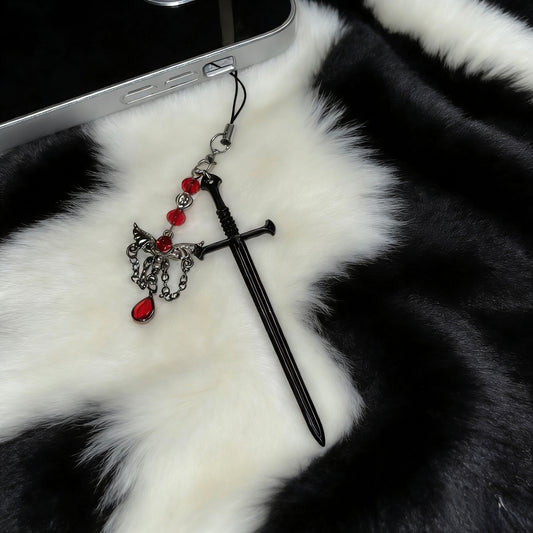 Gothic Y2K Sword Pendant Phone Charm