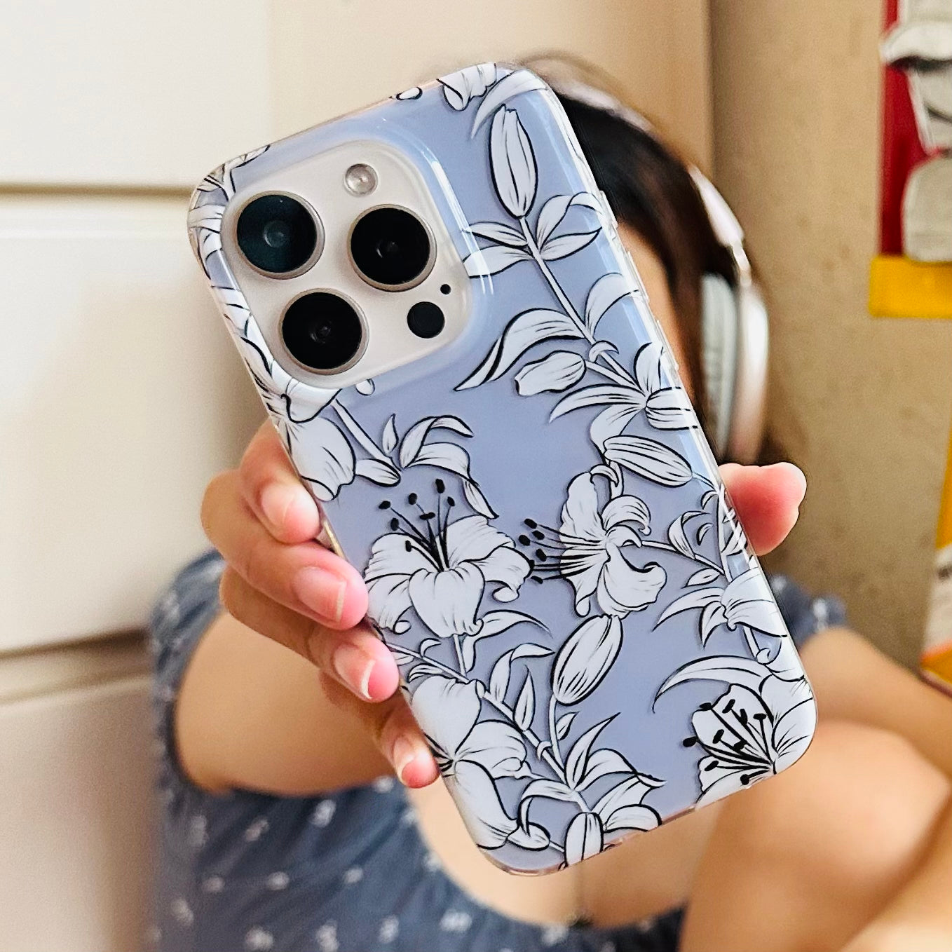 Lily Whisper Periwinkle iPhone Case