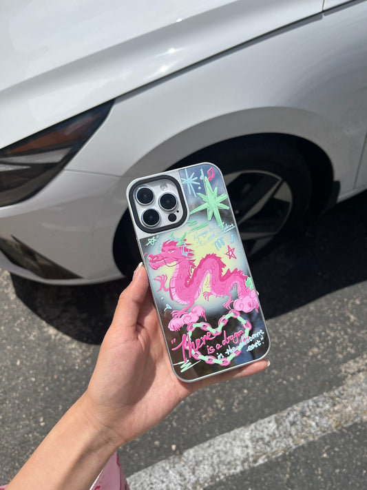 pink dragon iphone case for summer