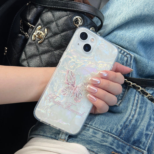 Abalone shell butterfly phone case