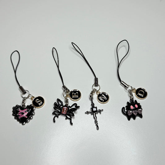 Black Pink Phone Charm Keychian Set