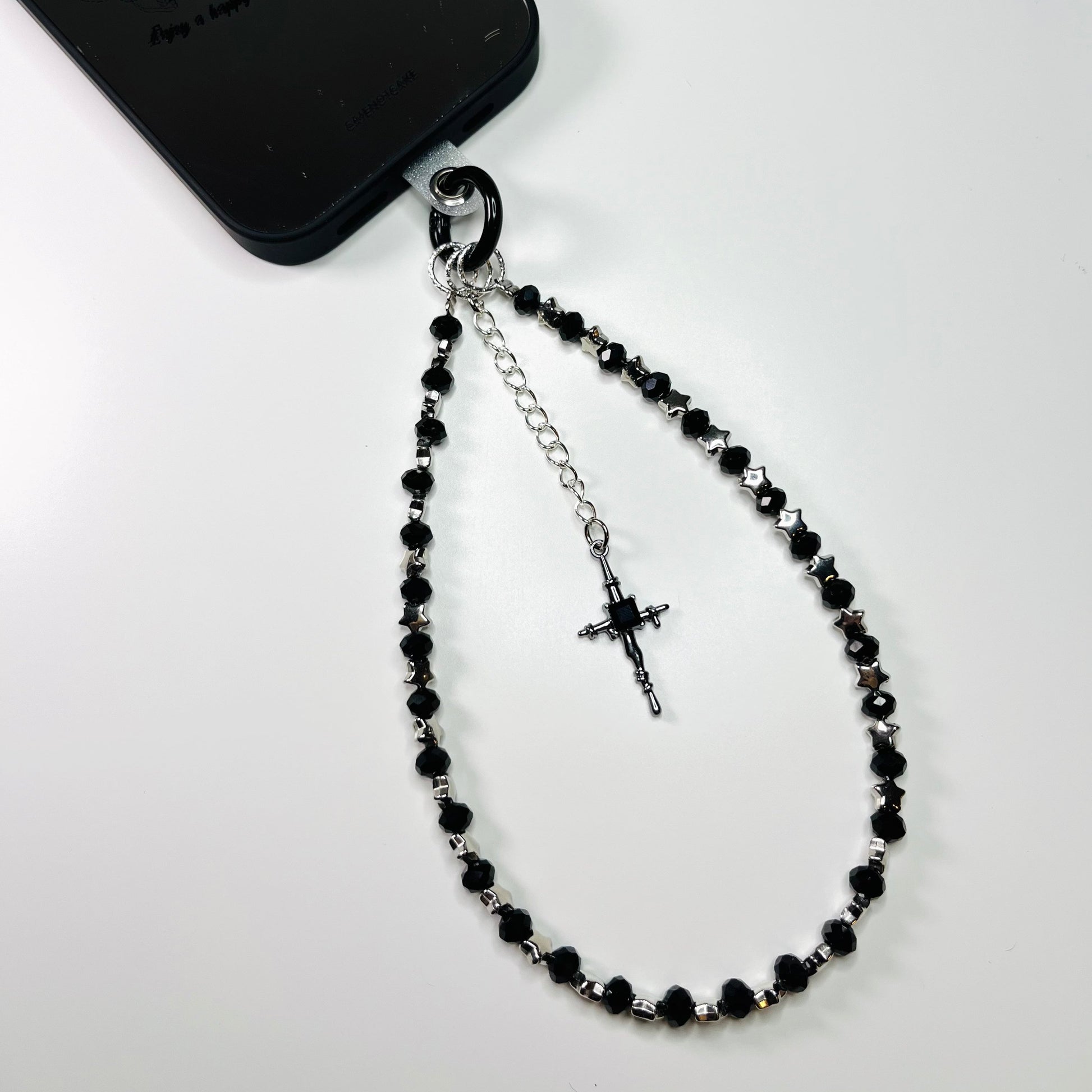 Black Cross Phone Charm 2