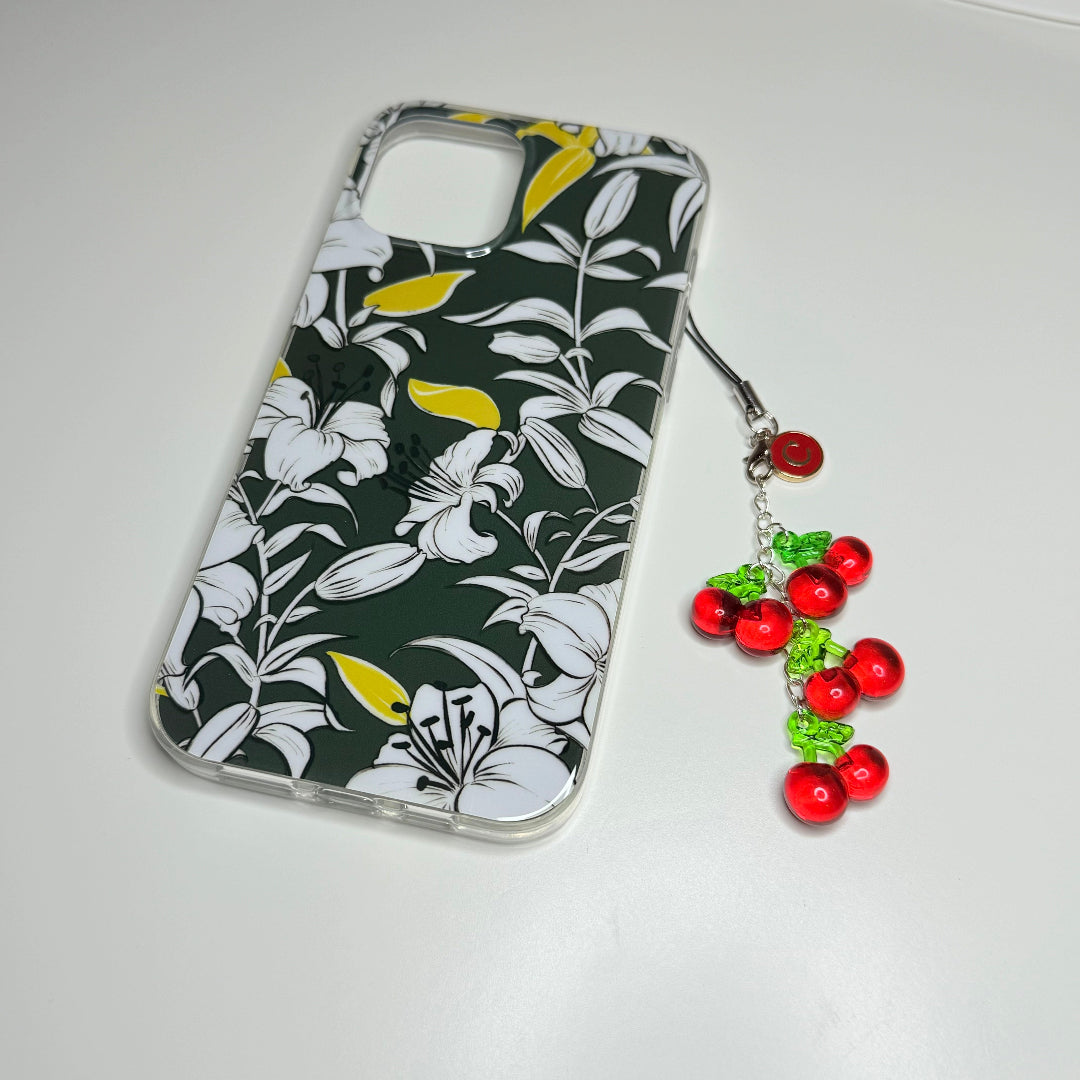 Case not Cake Cherry initial phone charm