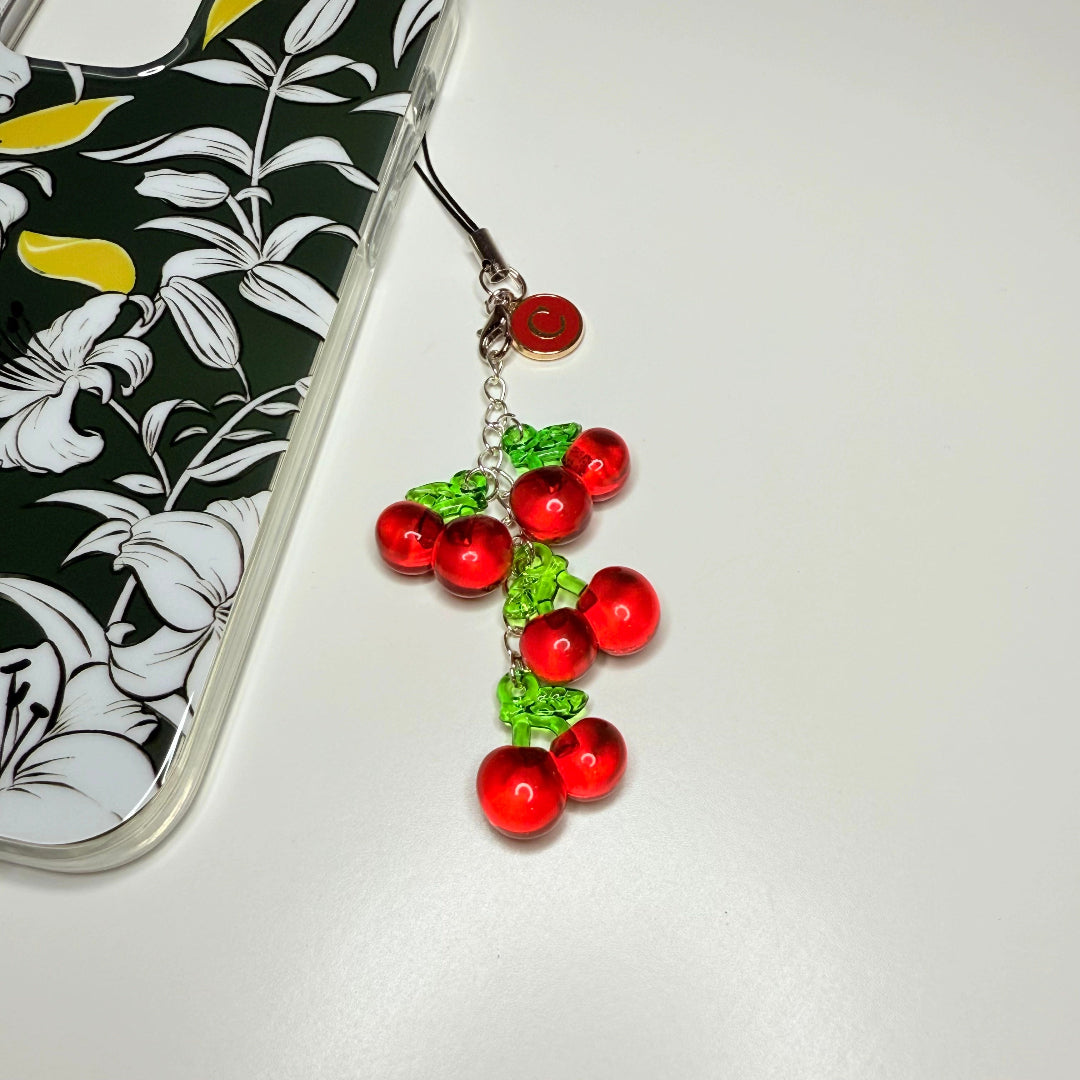 Case not Cake Cherry initial phone charm