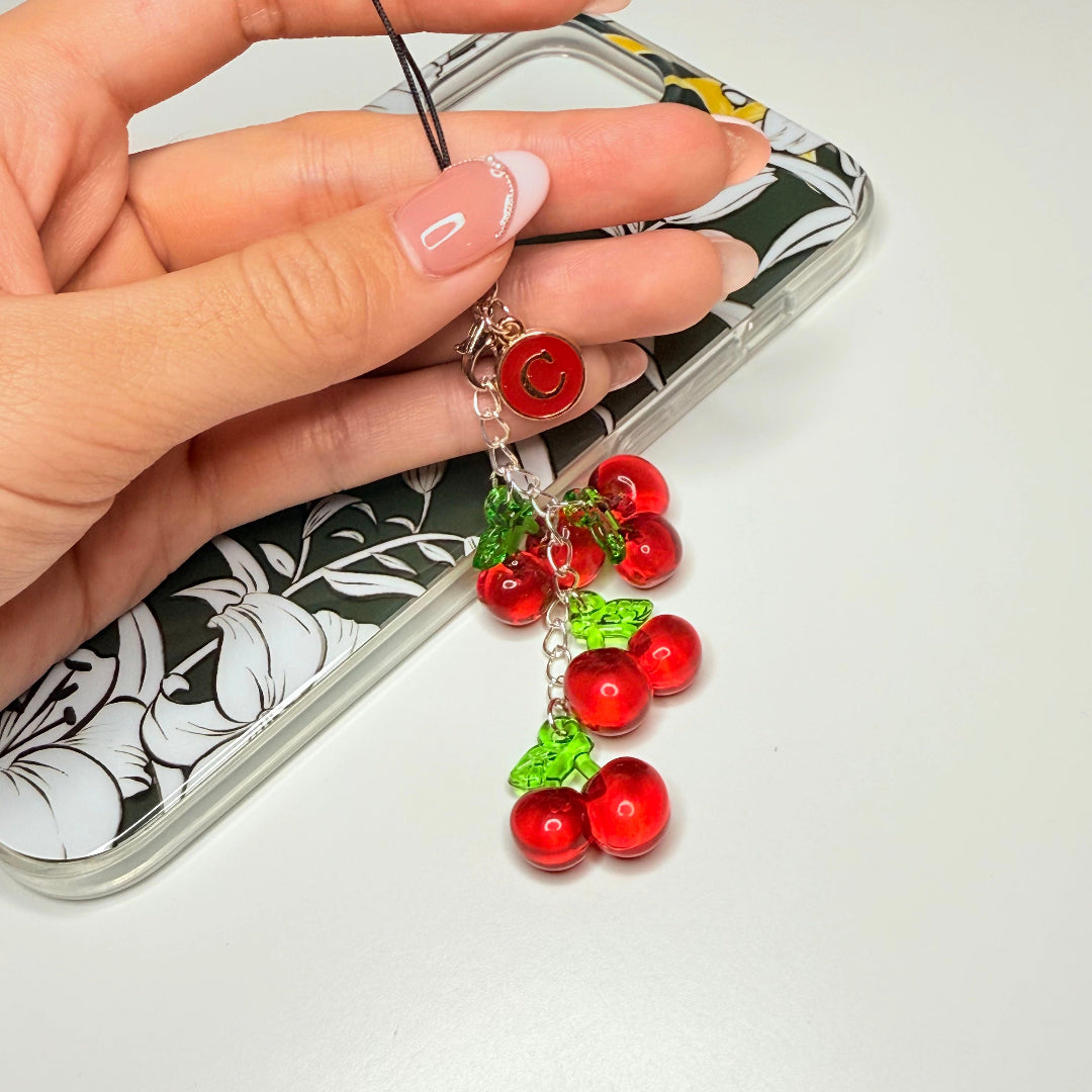 Case not Cake Cherry initial phone charm