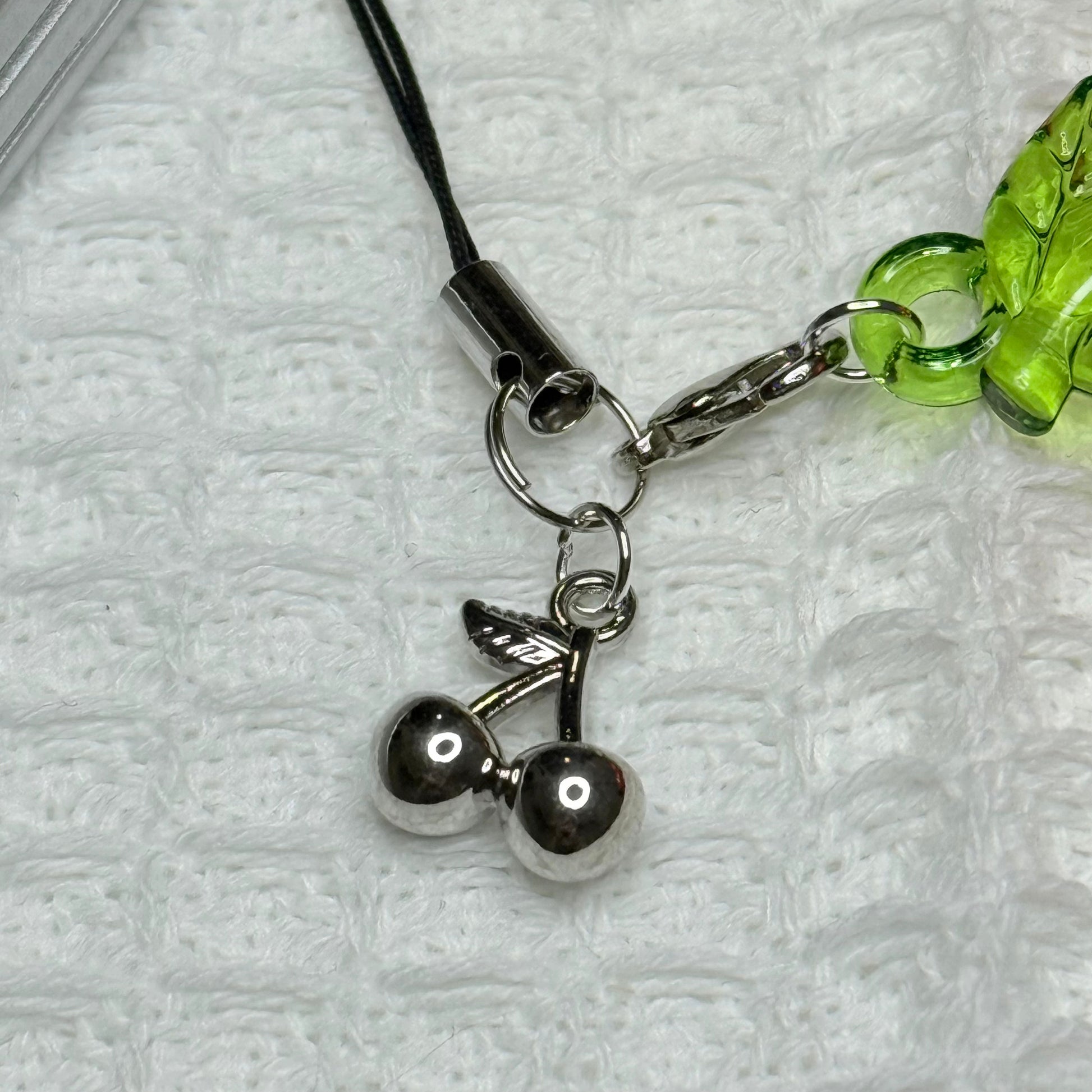 Red Cherry Mini Phone Charm Keychain