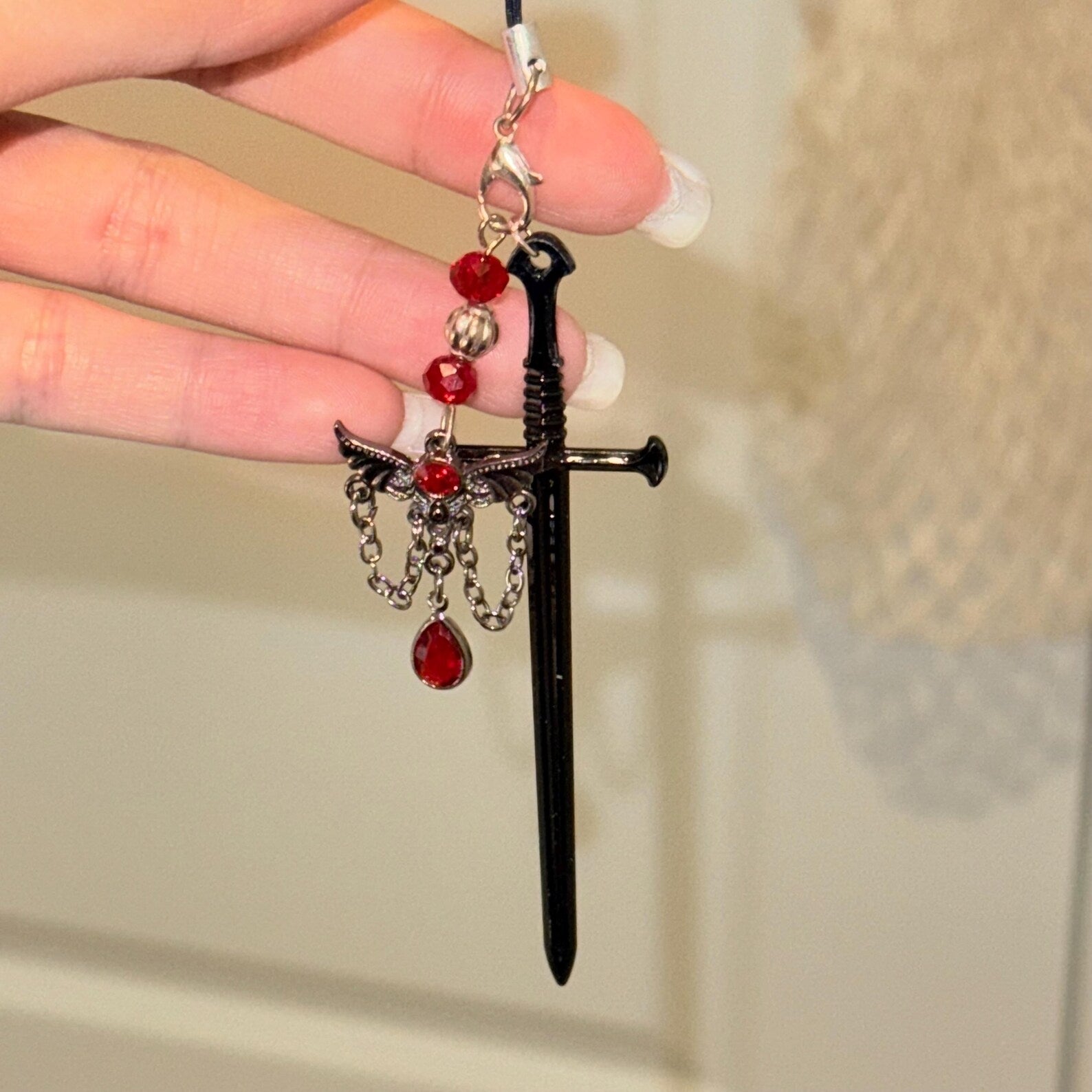 Gothic Sword Pendant Phone Charm