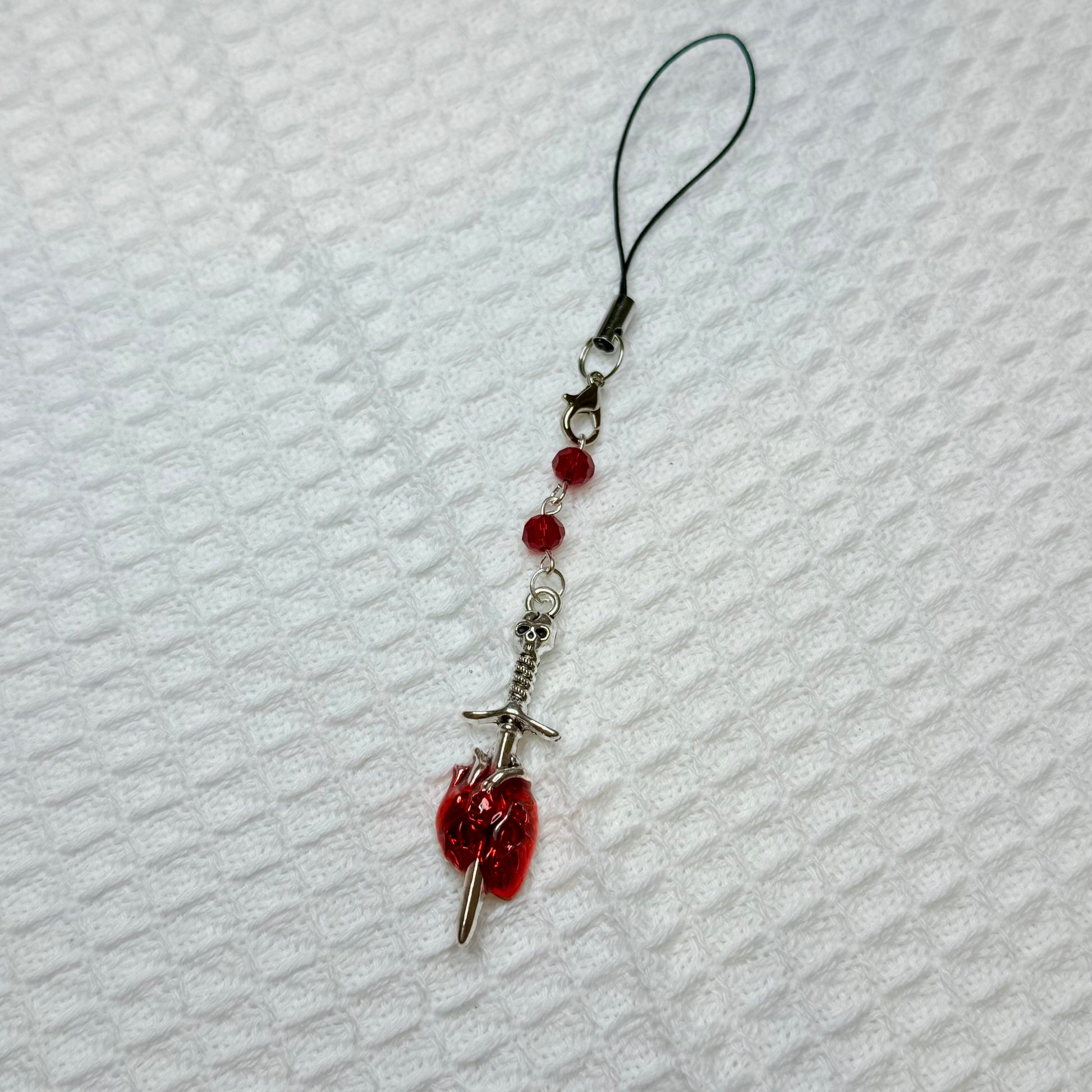 Gothic Vampire Red Crystal Phone Charm