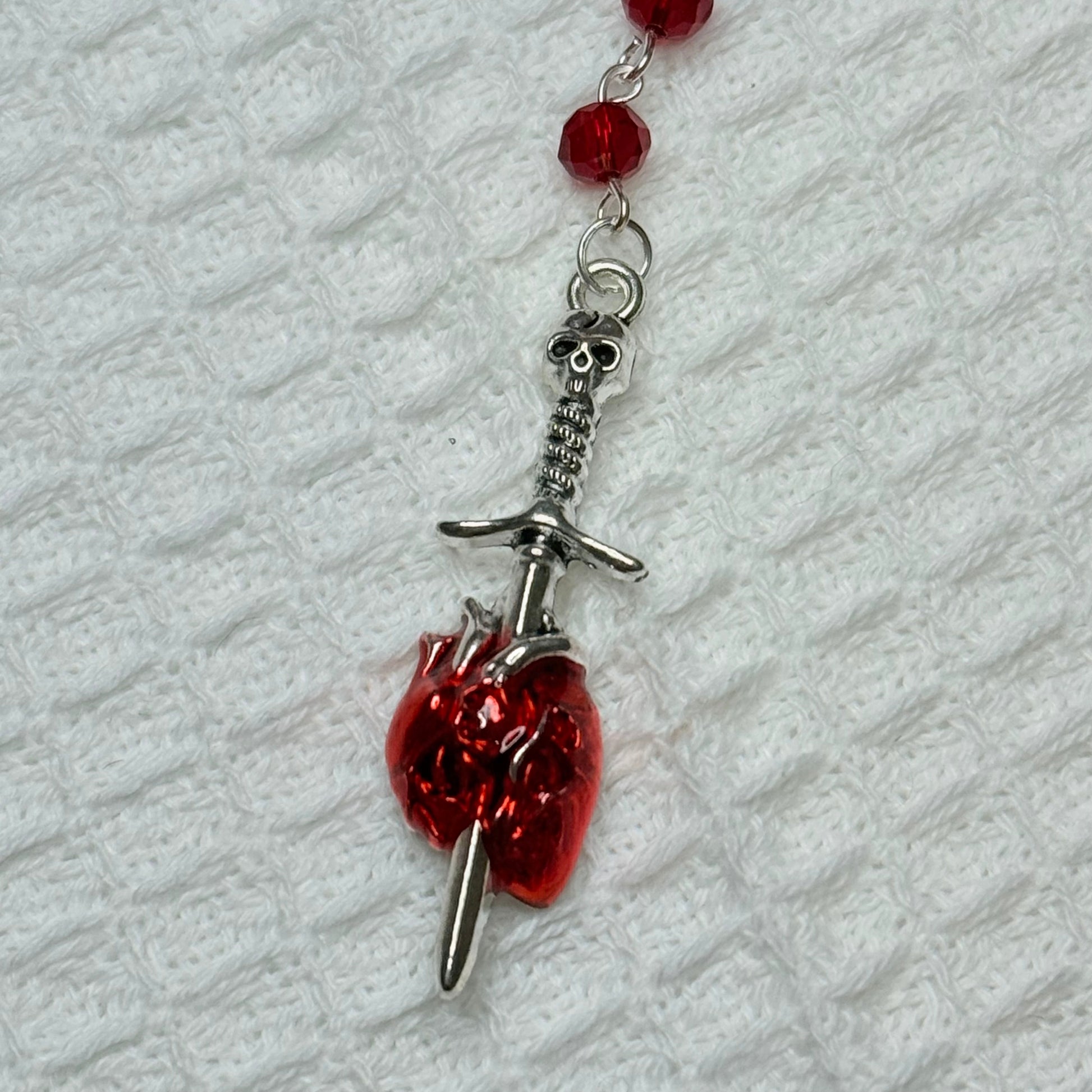 Gothic Vampire Red Crystal Phone Charm
