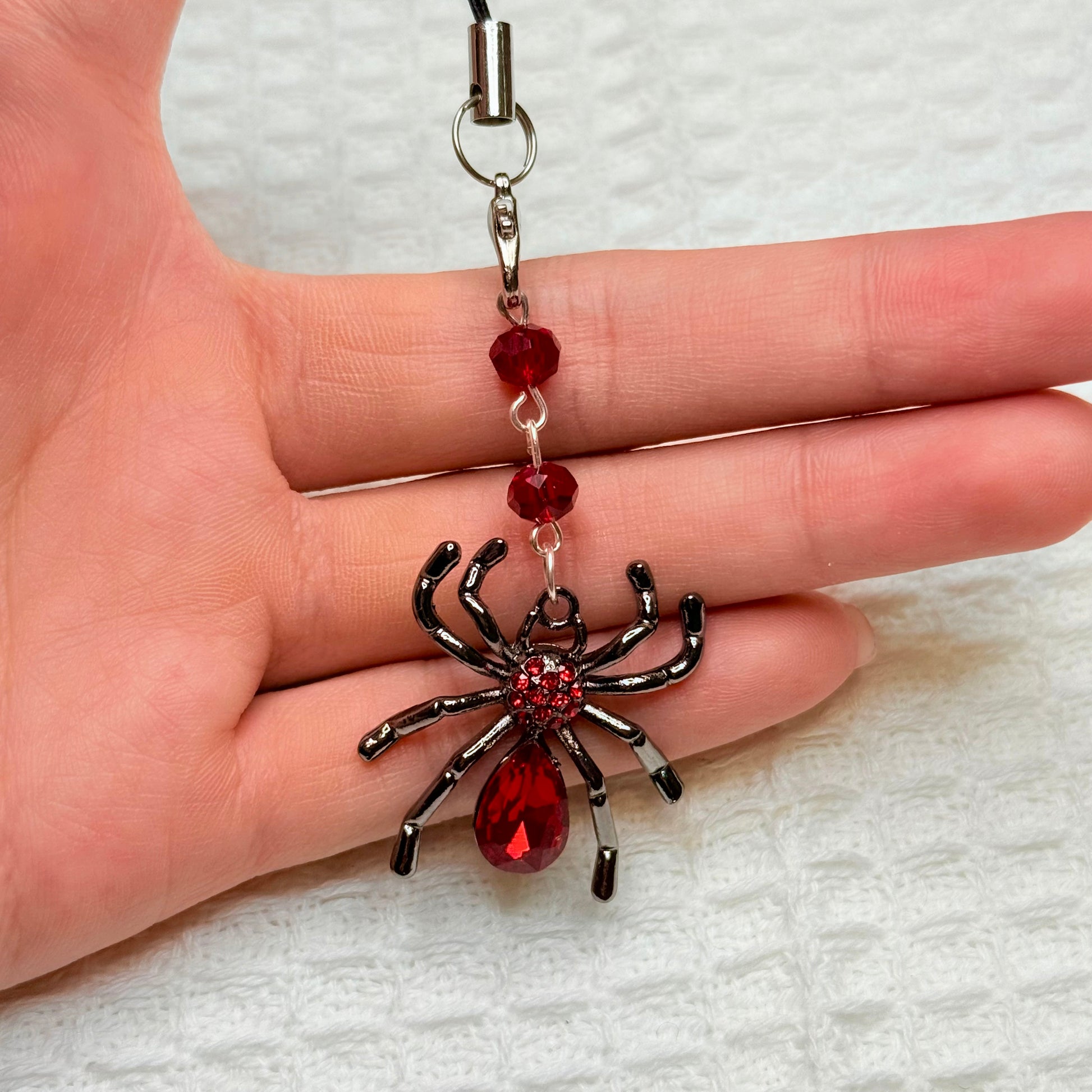 Gothic Vampire Red Crystal Phone Charm