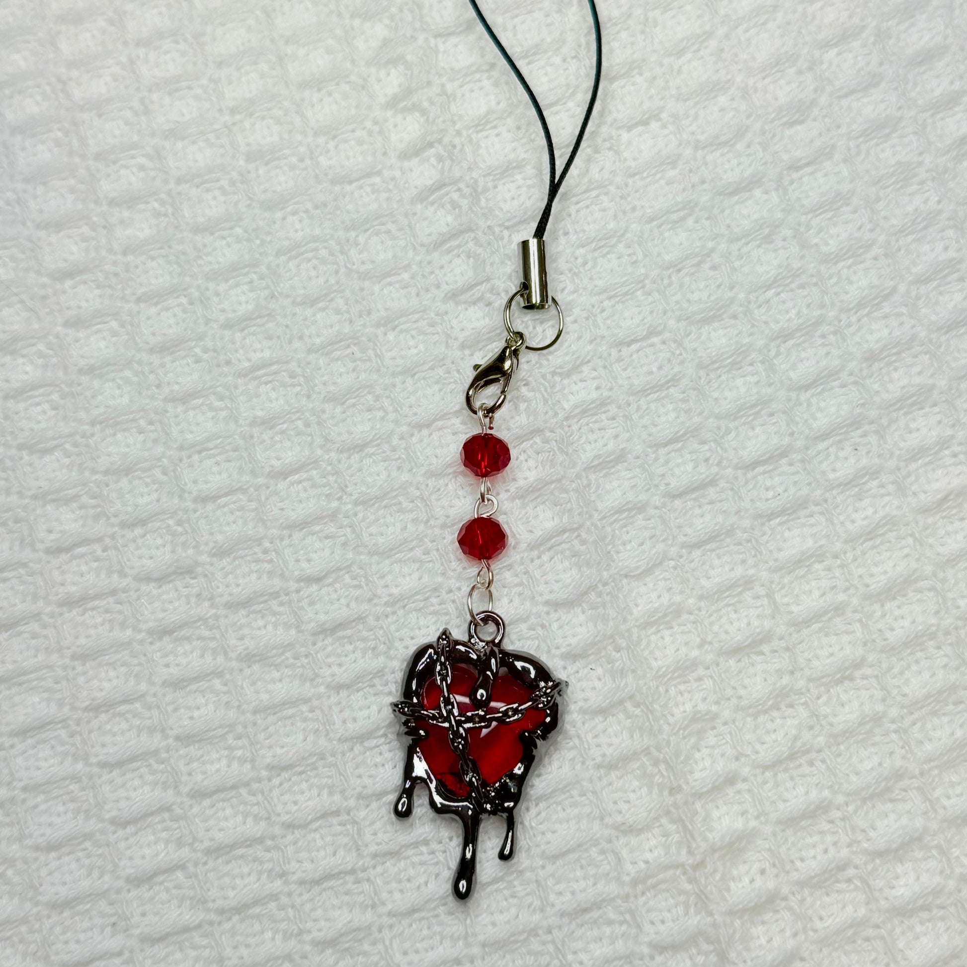 Gothic Vampire Red Crystal Phone Charm