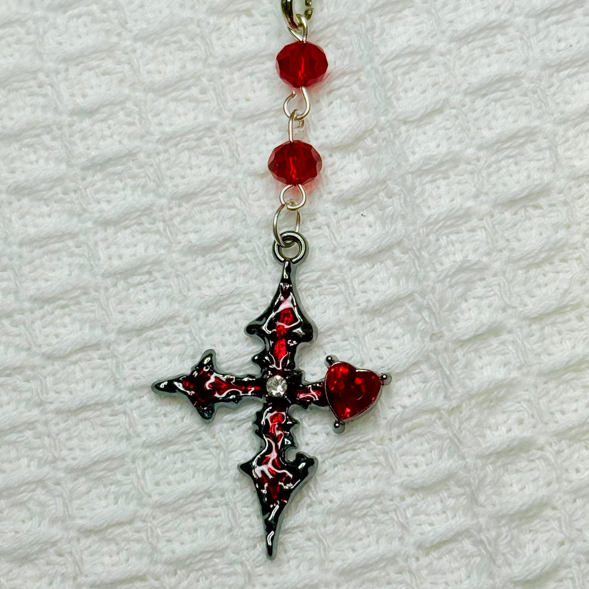Gothic Vampire Red Crystal Phone Charm