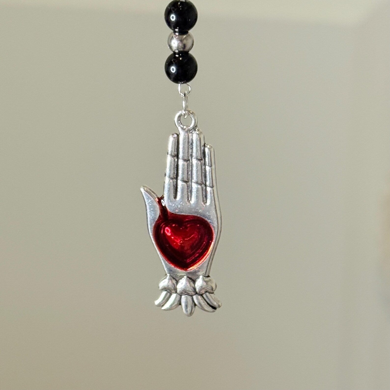 Gothic Vampire Red Heart Phone Charm
