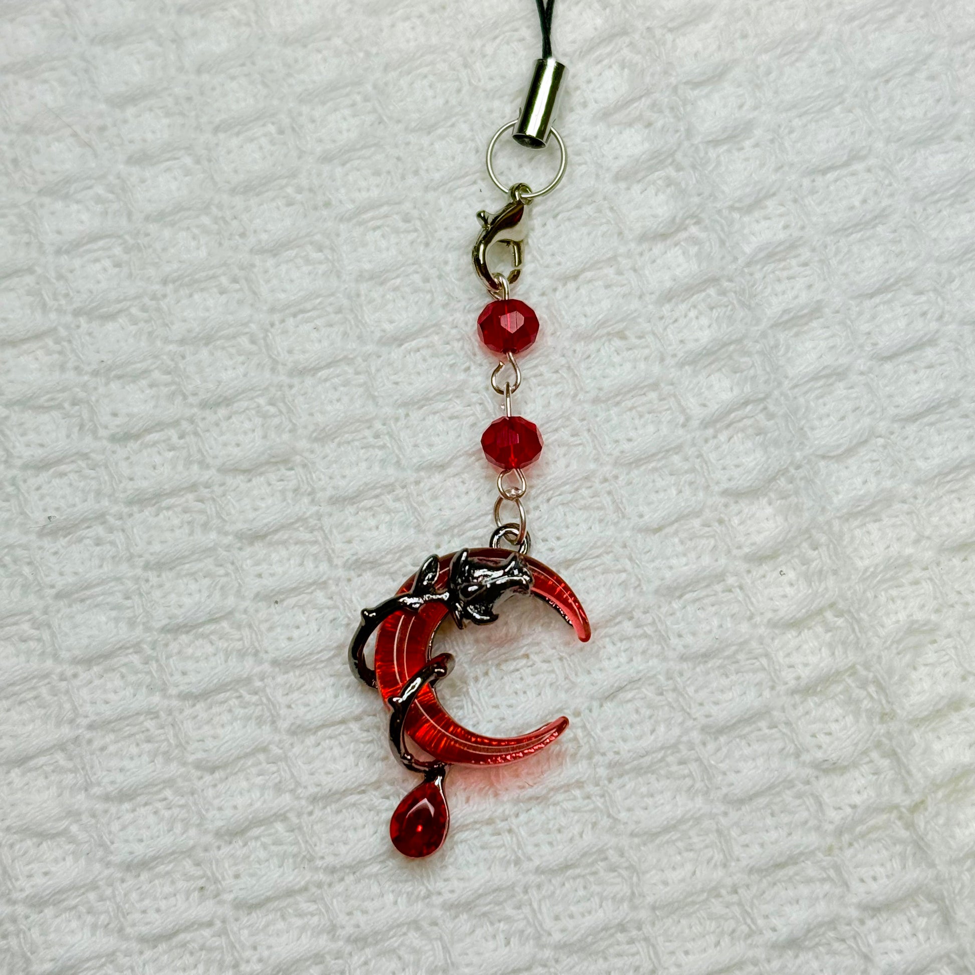 Gothic Vampire Red Crystal Phone Charm