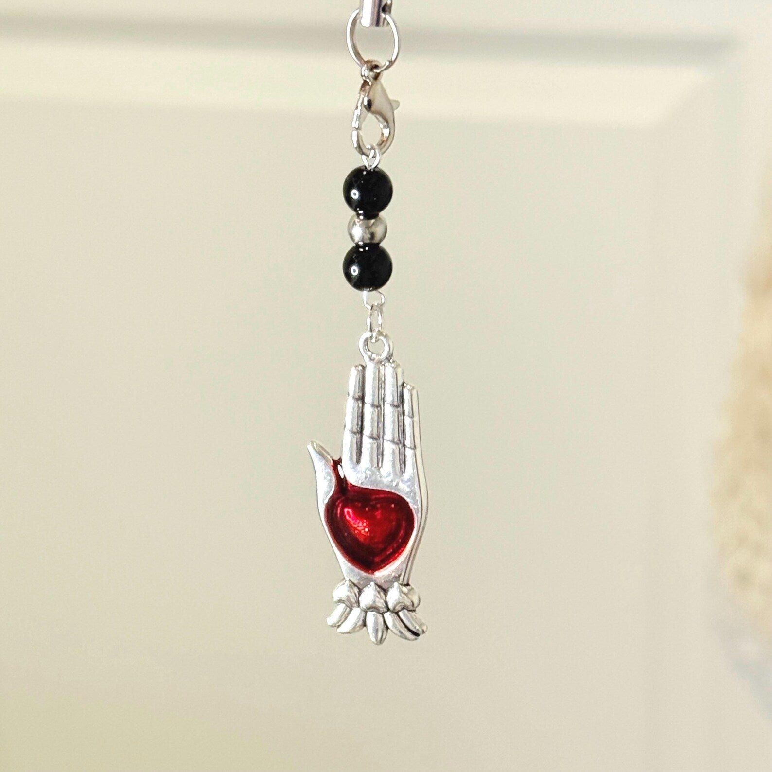 Gothic Vampire Red Heart Phone Charm