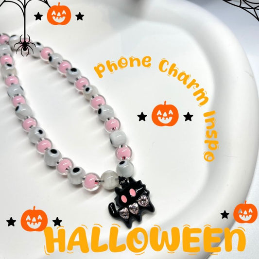 Halloween phone charm pink cat