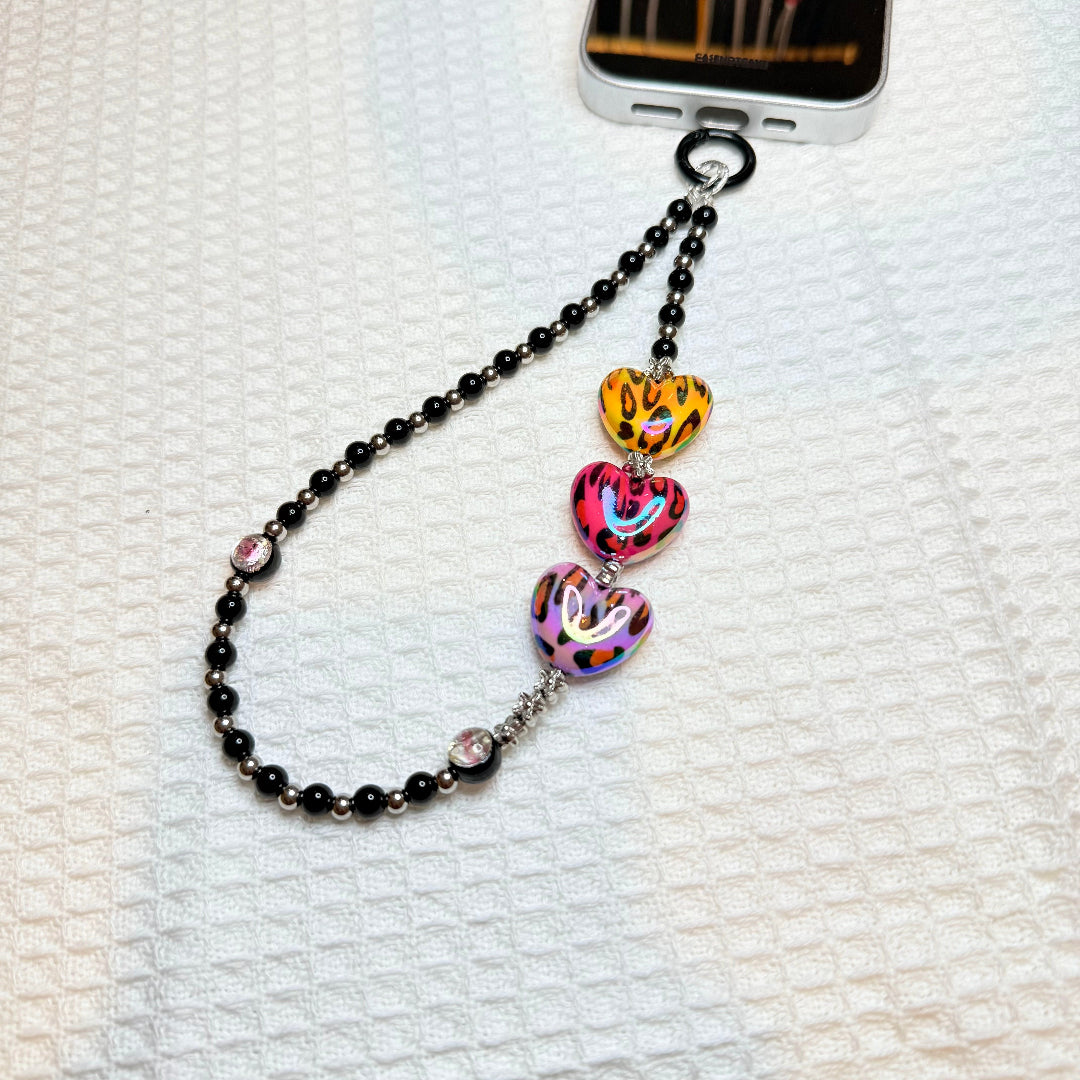 Leopard Heart Y2k Phone Charm