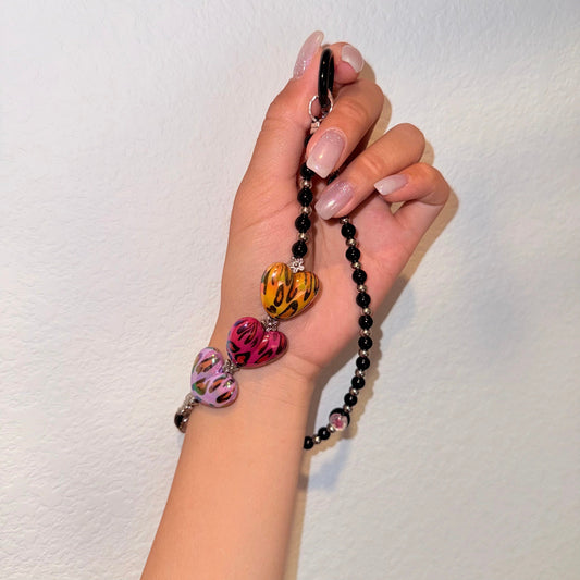 Leopard Heart Y2k Phone Charm