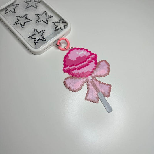 Pink Lollipop Phone Charm