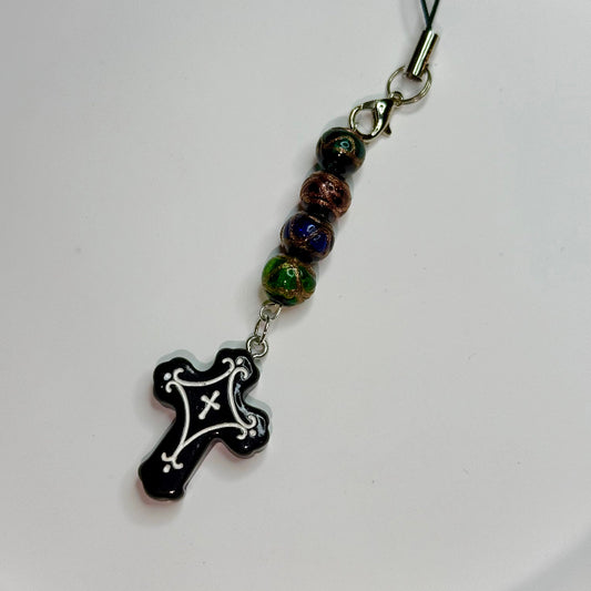 Vintage Cross Phone Charm keychain