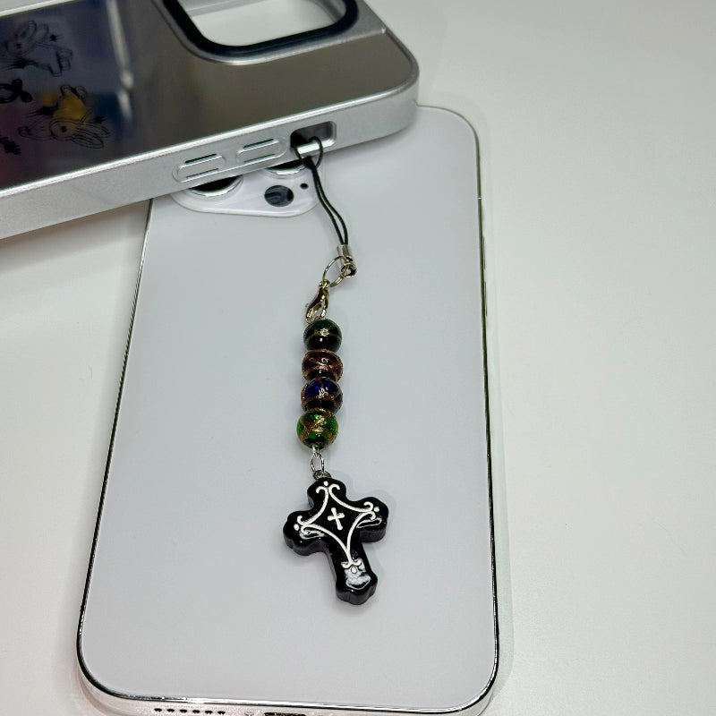 Vintage Cross Phone Charm keychain