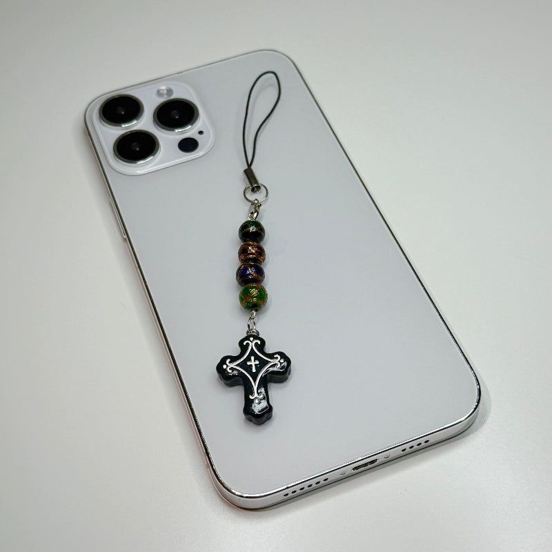 Vintage Cross Phone Charm keychain