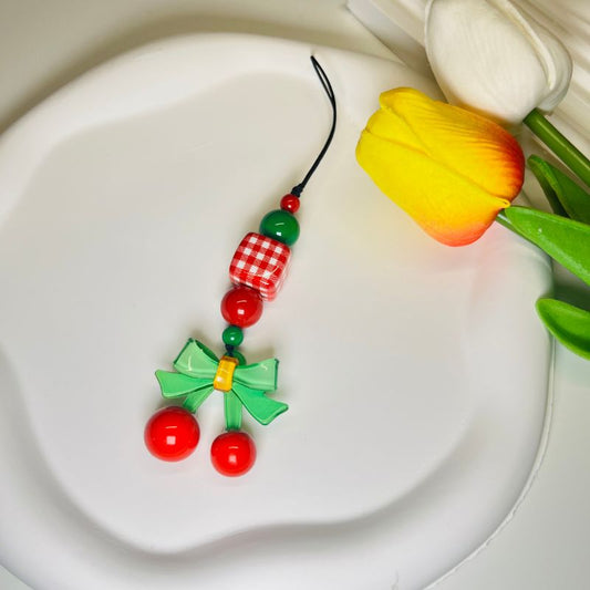 Xmas Sweet Red Cherry Phone Charm 2