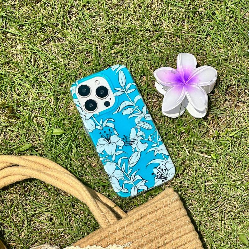 blue floral iphone case picnic