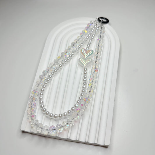 crystal heart phone charm