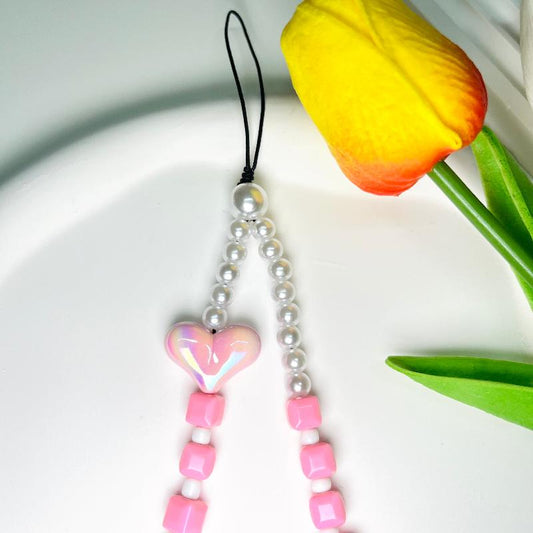 Cute pink heart Girly Phone Charm