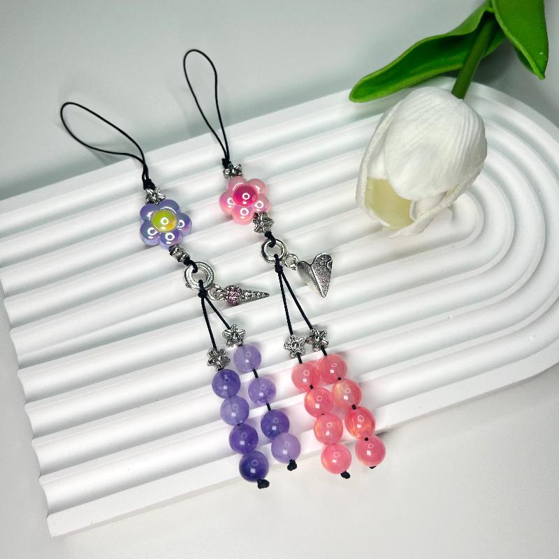 cute purple flower phone charm 1