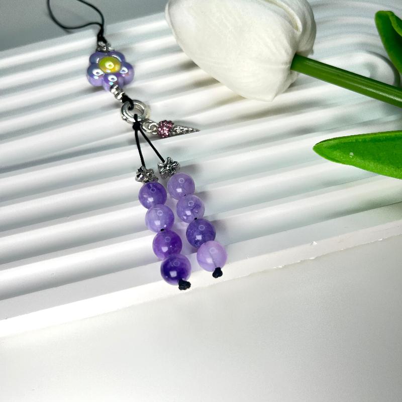 cute purple flower phone charm 2