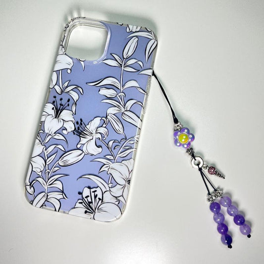 cute purple flower phone charm 3